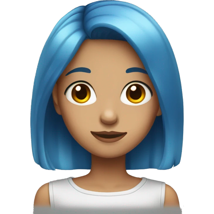 girl with blue hair and hazel eyes emoji