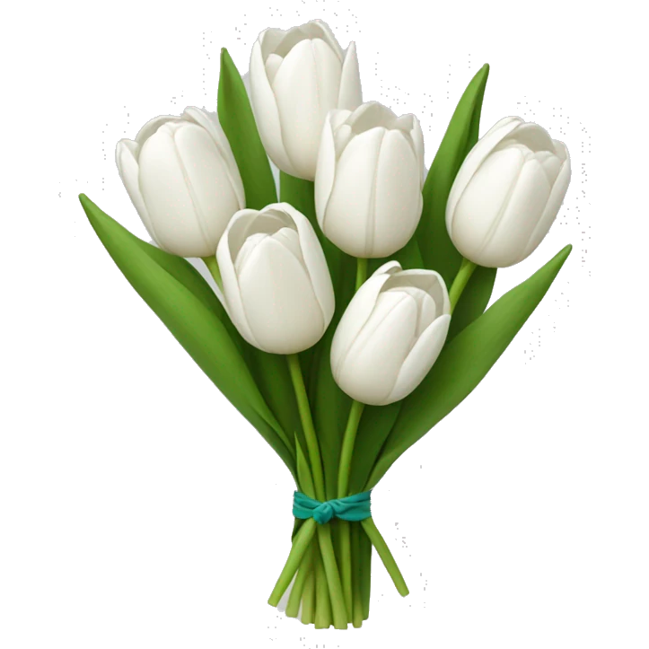 white tulip flower bouquet  emoji