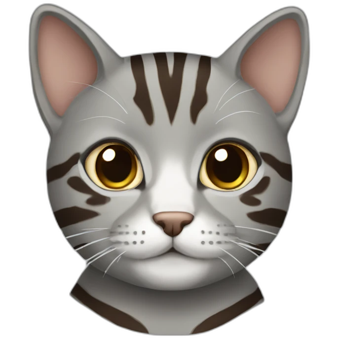 grey with brown stripes cat emoji