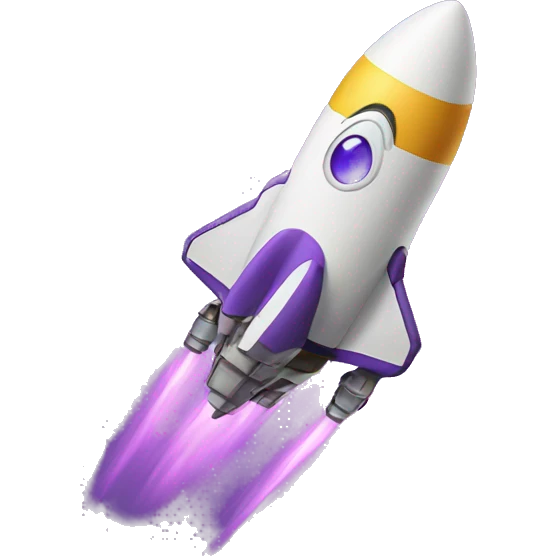 purple spaceship launching emoji
