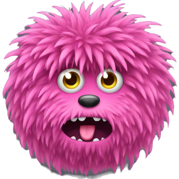 pink hairy monster emoji