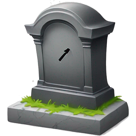 Tombstone that says RIP Roomba 2024-2024 emoji