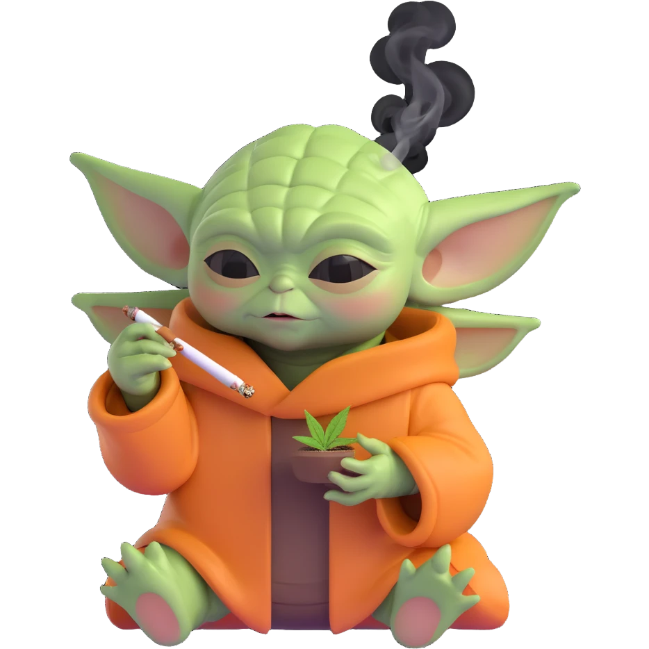 baby yoda smoking cannabis emoji