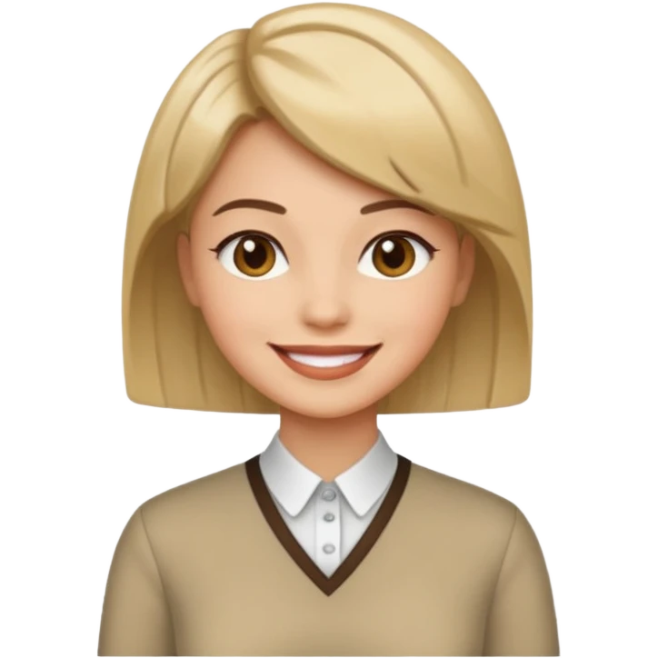 a face of a woman with a good haircut and good outfit emoji