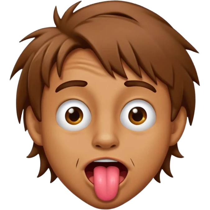 silly man with weird expression and tongue sticking out emoji