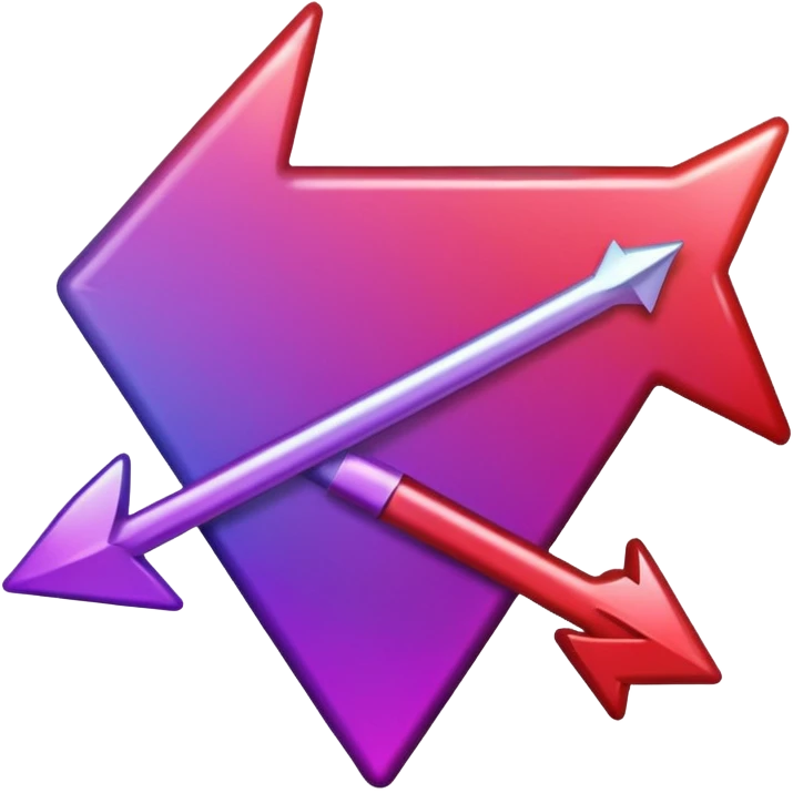 color gradient between red and purple glitter arrow right emoji