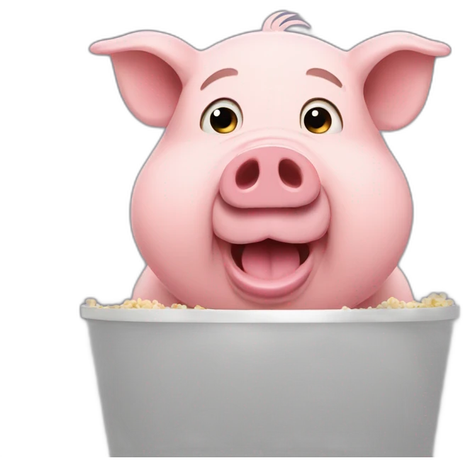 Pig watching a movie emoji