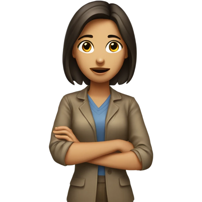 Brunette girl gesturing I don’t know emoji