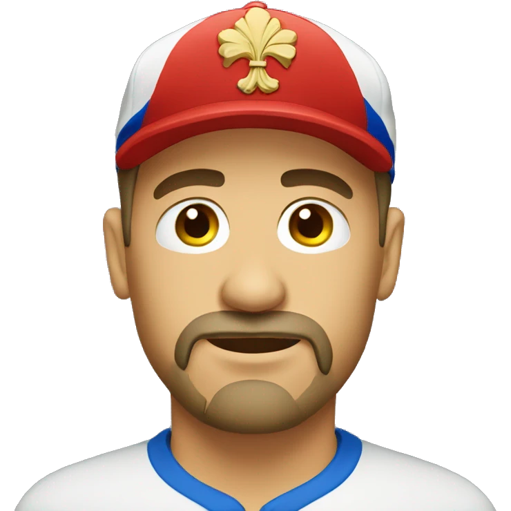 Russian wearing cap with goatee
 emoji