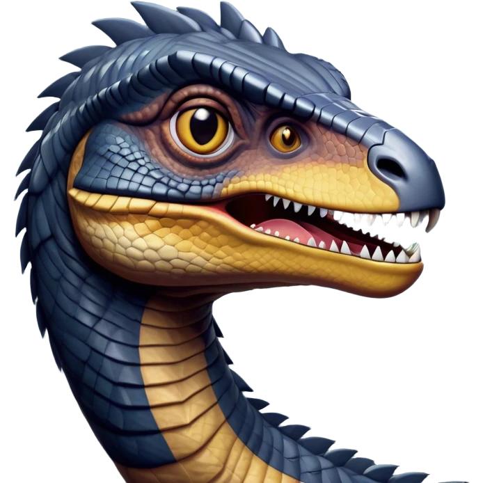Cinematic Noble jurassic park Velociraptor Portrait Emoji, Poised and menacing, with a sleek, muscular build clad in dark, scaly skin reminiscent of jurassic park Park’s iconic raptor, a sharply curved snout and piercing, intelligent eyes that exude predatory cunning, Simplified yet boldly defined features, highly detailed, glowing with a cool, ominous radiance, high shine, intelligent and relentless, stylized with an air of cinematic prehistoric authority, focused and alert, soft glowing outline, capturing the essence of a watchful and confident jurassic park Velociraptor that appears ready to dash out of the screen with effortless power! emoji