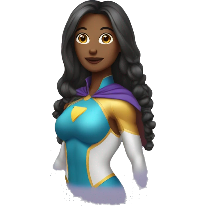 super hero mom long hair emoji