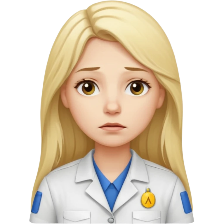 tired blond woman with long hair. she should look like she works in the ffcie  emoji
