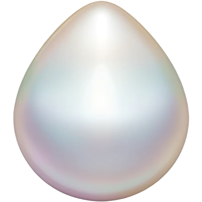 White pearl gemstone with pearlescent shine and luster emoji