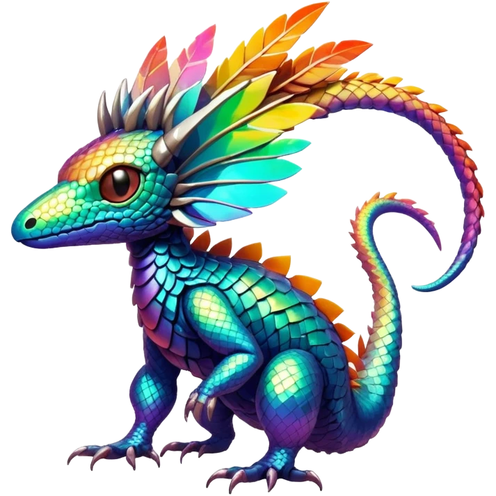 Tropical futuristic lush warm-colored modern colorful cyber-Fakémon-Trico-creature emoji