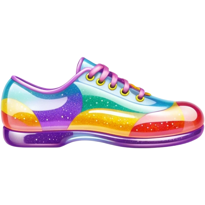 90’s glitter jelly bean shoes emoji