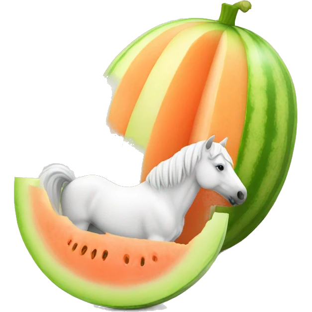 Melon and white horse emoji