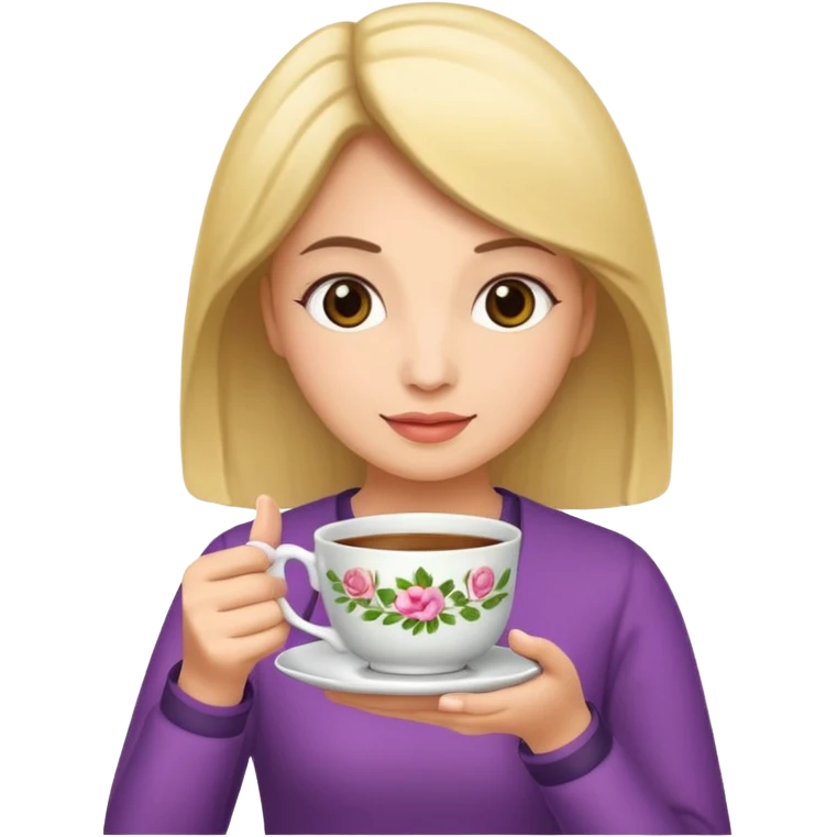 woman holding teacup emoji