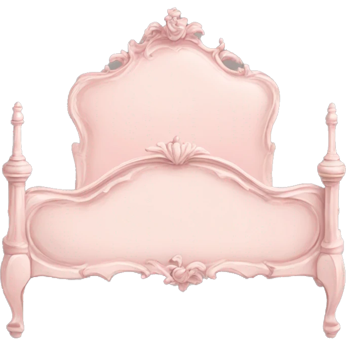 vintage pale pink rococo bed frame  emoji