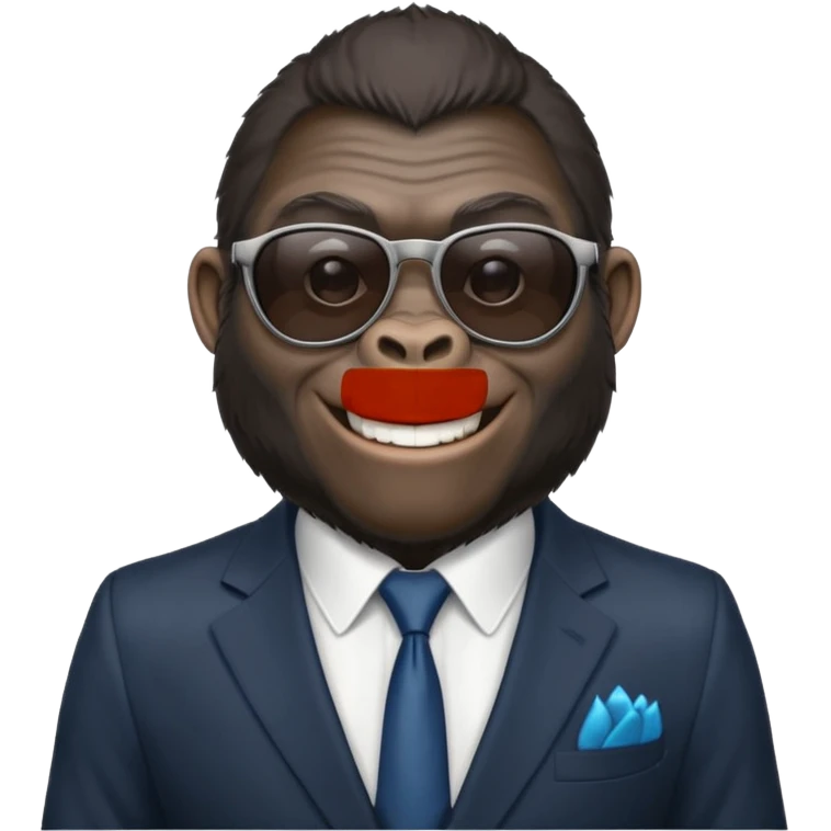 Gorilla wearing suits sunglasses emoji