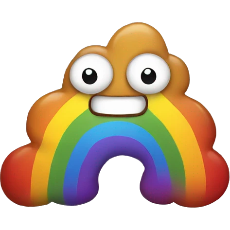 rainbow smiling poop emoji