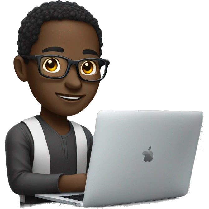 african AI Developper with a macbook emoji