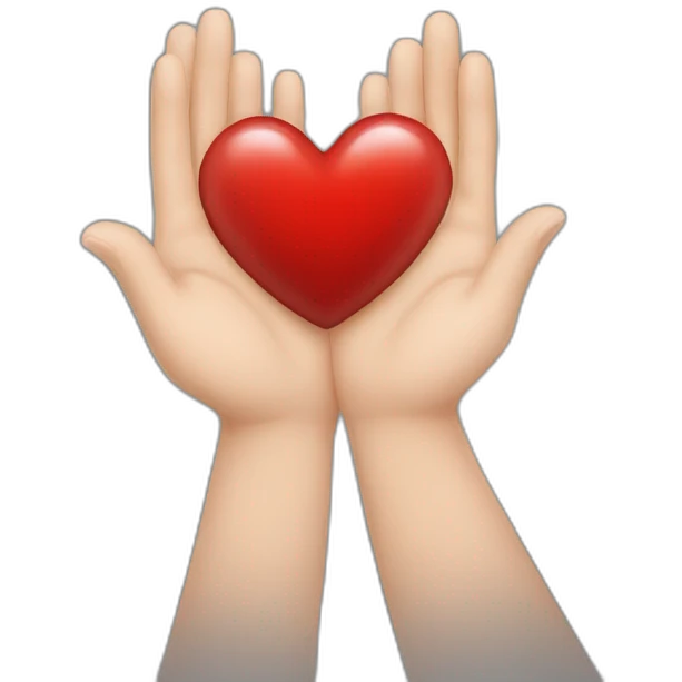 The heart is in the hands  emoji