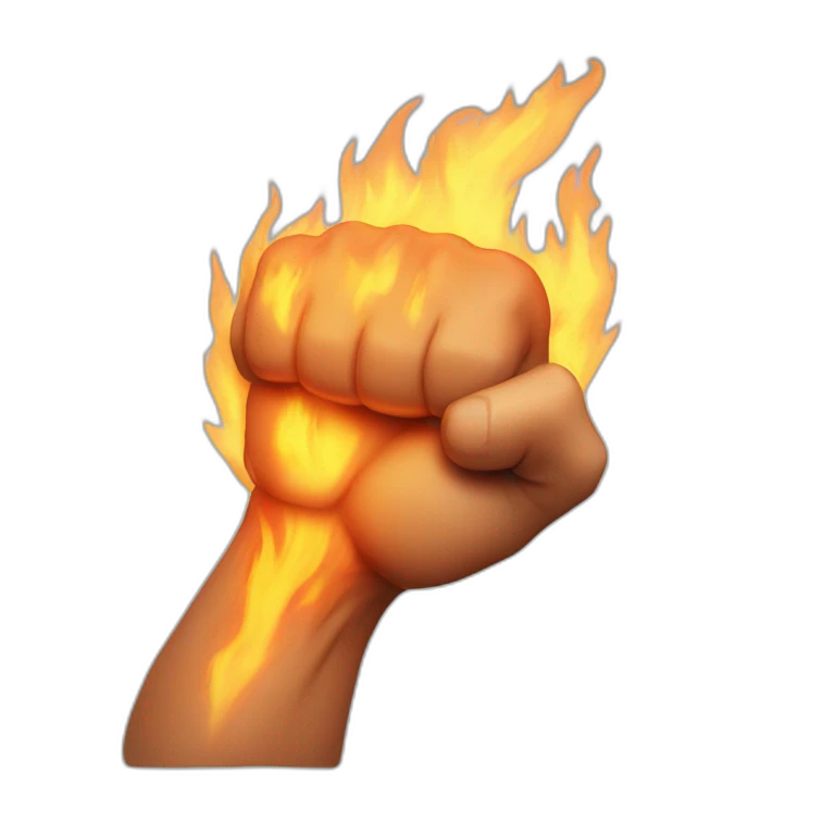 Muscular arm in fire emoji