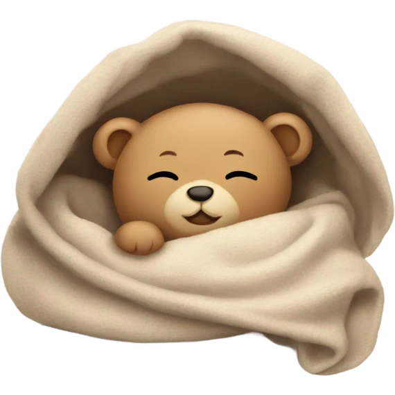 Baby Teddy Bear sleeping in a blanket  emoji
