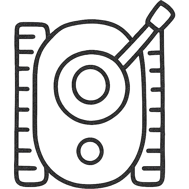 tank from bird's-eye view, hand drawn icon with no fill emoji