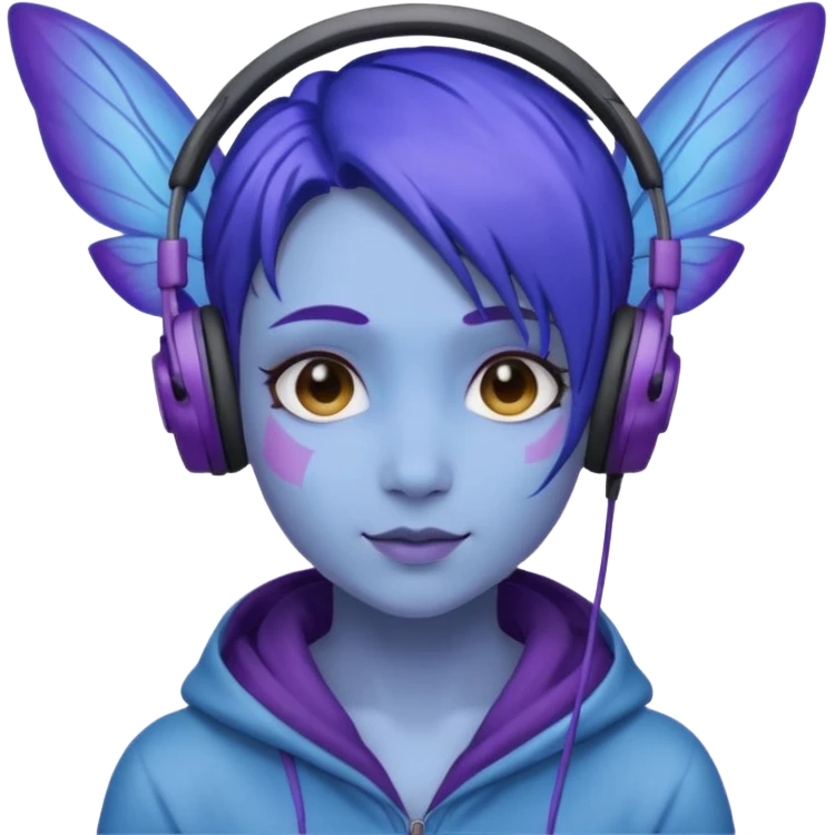 fairy blue purple headphones emoji