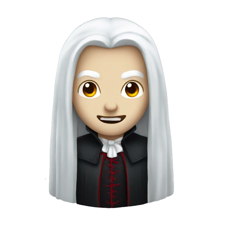 Vampire with white long hair emoji