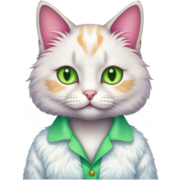 Cat wearing a beach shirt emoji