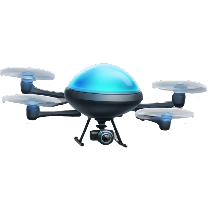 A person flying a drone that looks like an alien UFO ship emoji