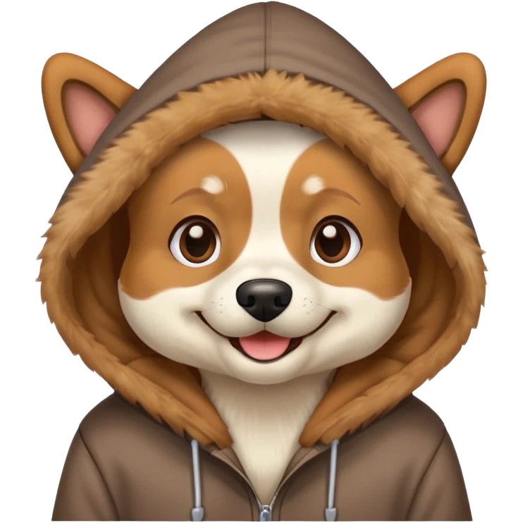 Dog wearing a hoodie emoji