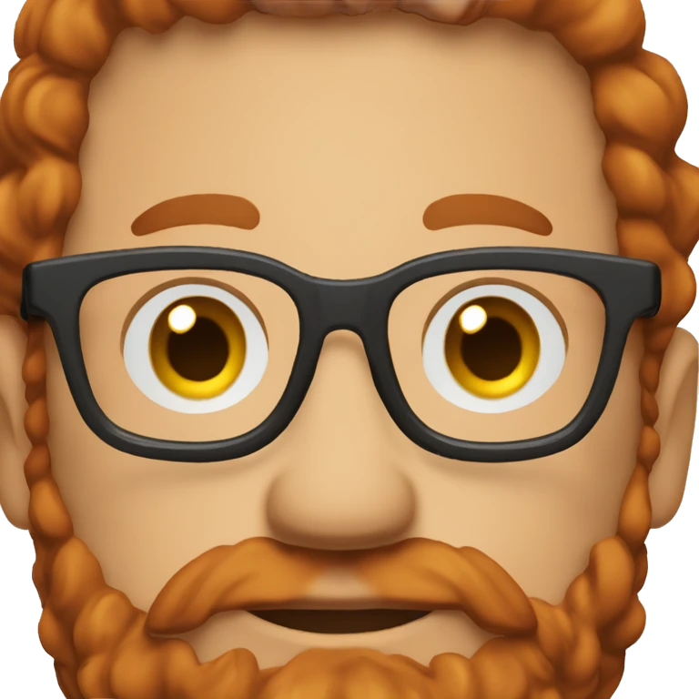 man around 45 with with redhead short mid-curly hair. with beard and glasses. scarlet checked shirt emoji