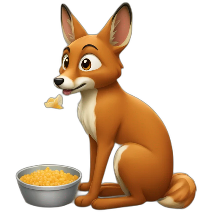 In renard qui mange un moineau emoji