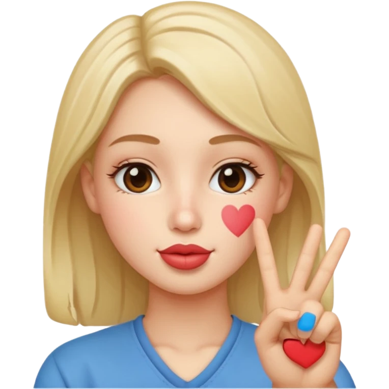 Kissy face with peace sign  emoji