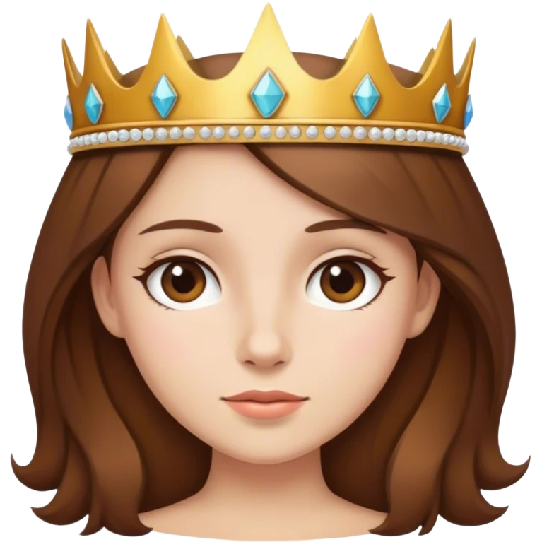 A crown on a brown hair white girl emoji