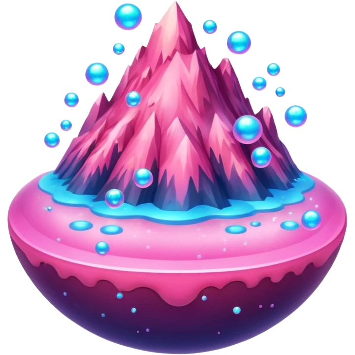 Pink volcano of Bubble emoji