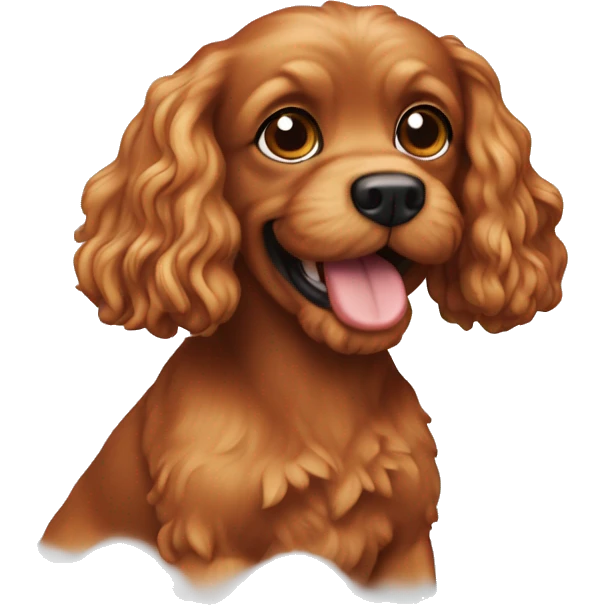 Red cavapoos bath emoji