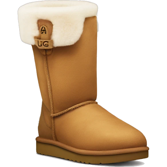 A Ugg mini boot with a Dow on the back  emoji