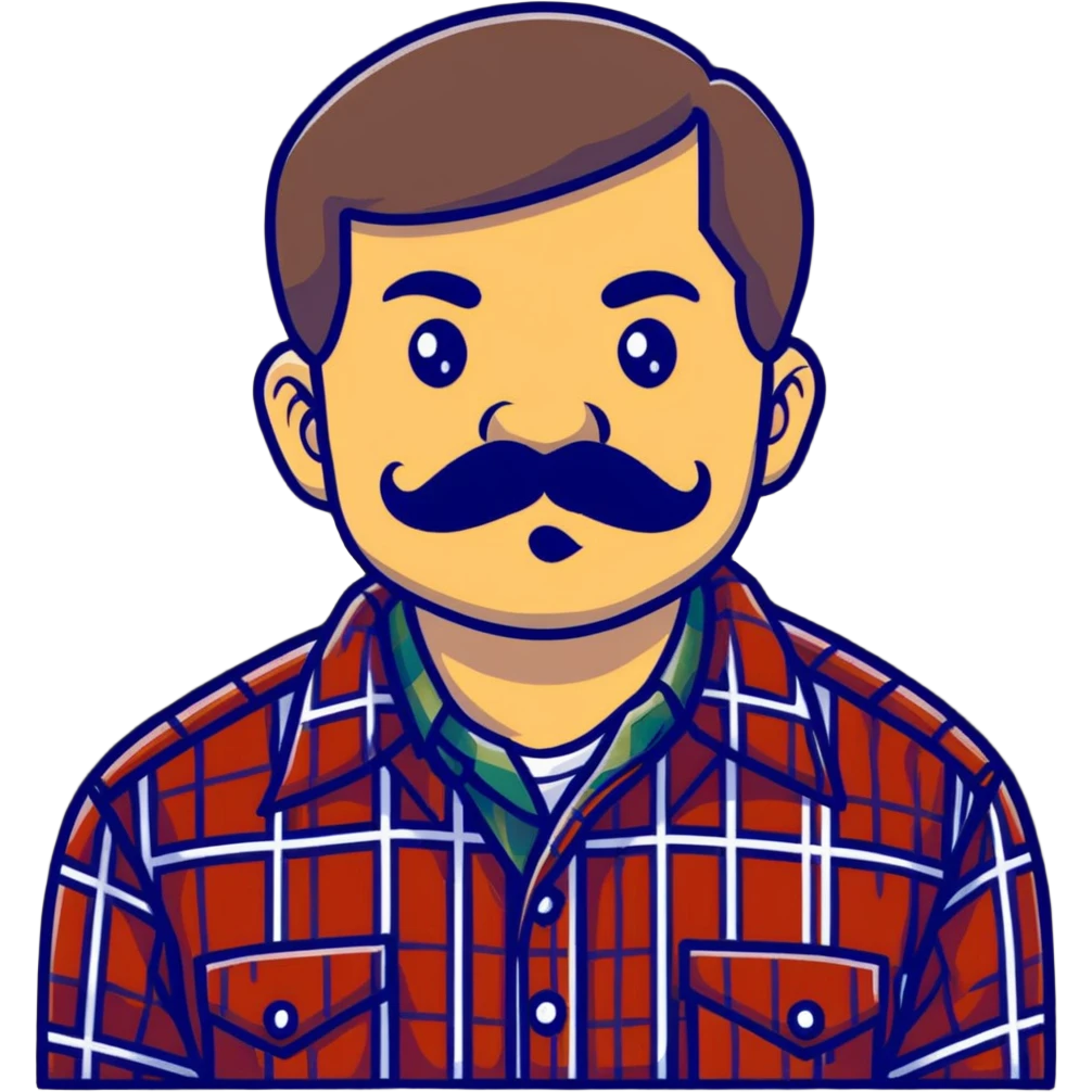 El Chapo character with mustache and flannel shirt emoji