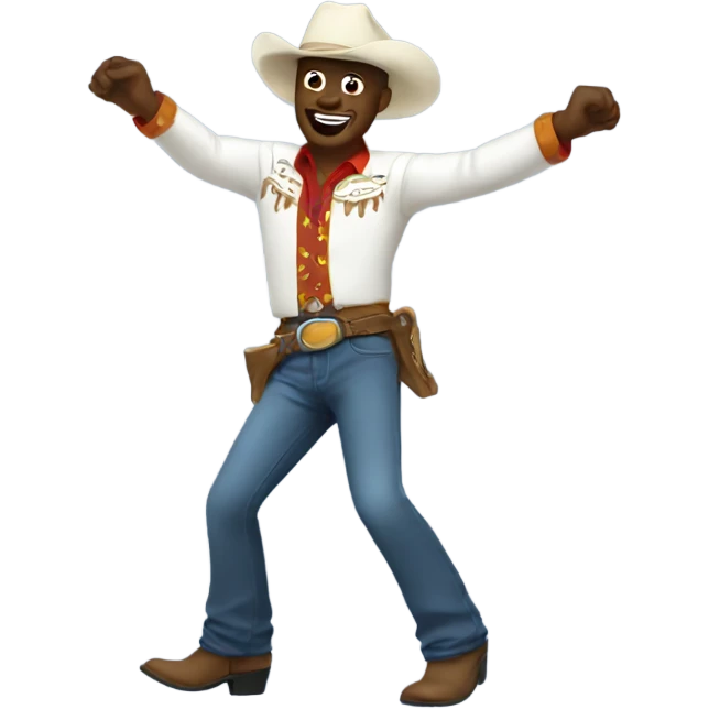 White cowboy dancing emoji