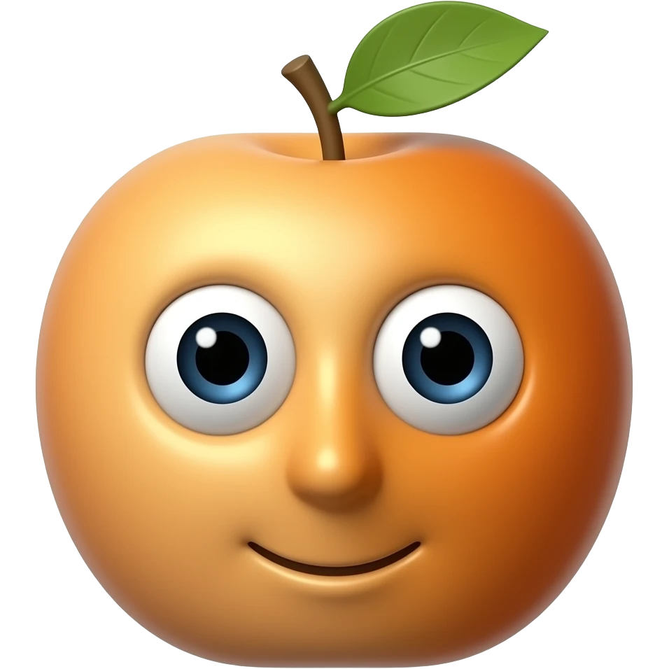 glossy emoji face as fruits without a nose emoji