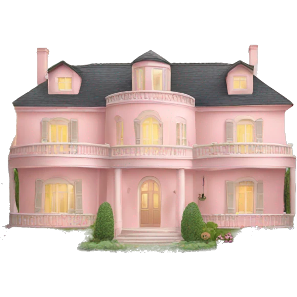 light pink huge villa with the garden emoji