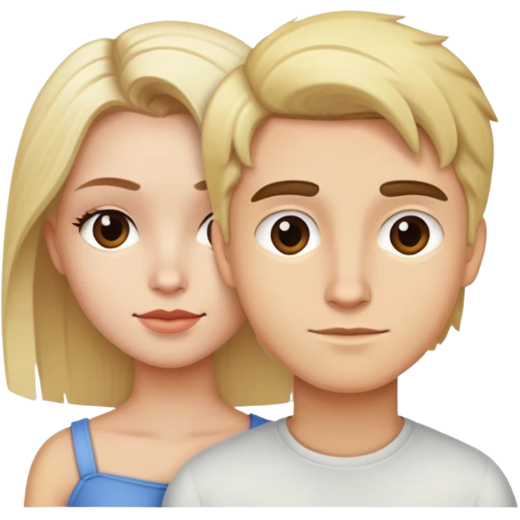 pelirroja y chico blonde emoji