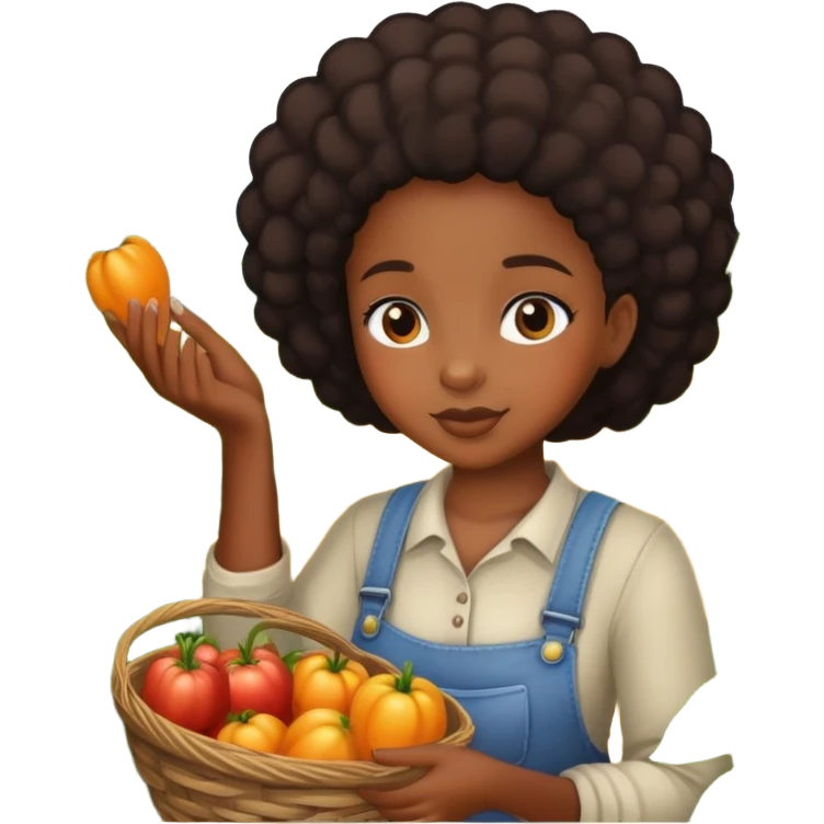 black girl picking crops  emoji