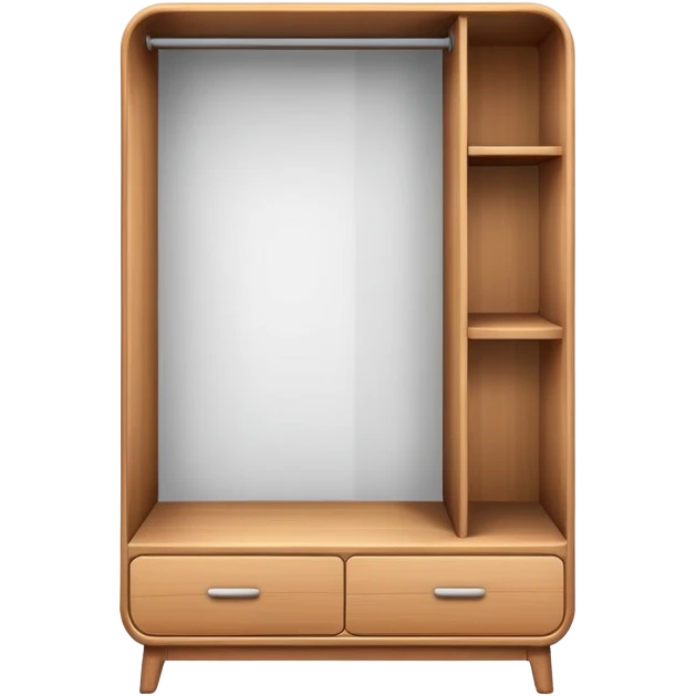 minimalist wardrobe furniture with clean lines and rounded corners emoji