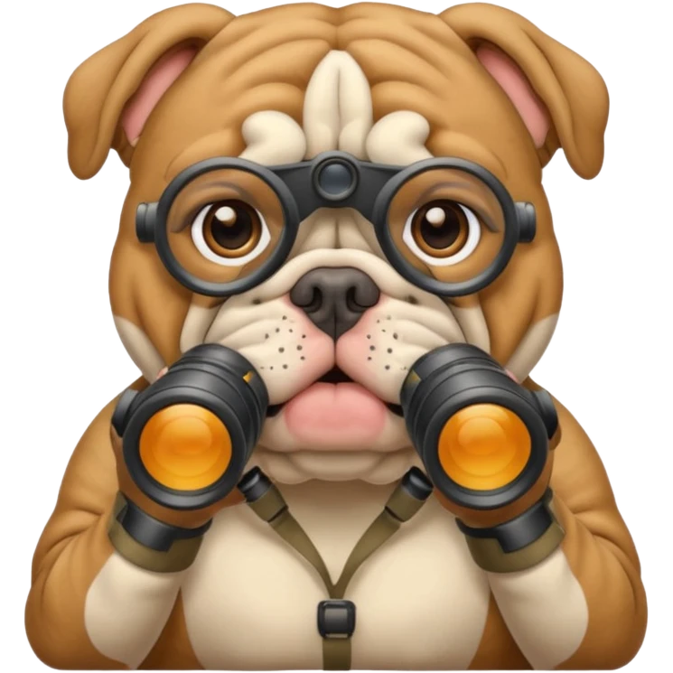 Bulldog binoculars  emoji