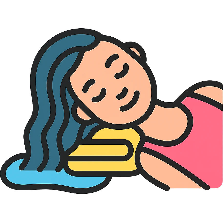 woman lying down with wet hair emoji